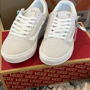 Vans Classic White Lace-Up Sneakers